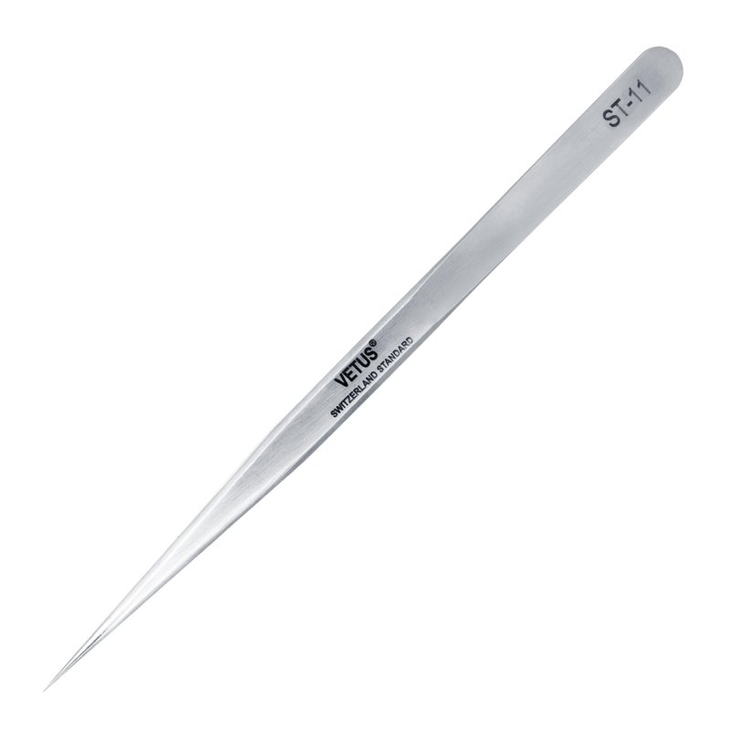 LASHVIEW Lash Tweezer, Vetus Stainless Steel Straight Isolation Eyelash Tweezer, Anti-static Pointed Tweezers for Profissional Grafting Eyelash Extension Stickers Precise Electronics, ESD12