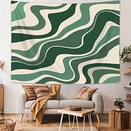Sage Green Swirls Tapestry - Vintage Abstract Wall Art 60x40