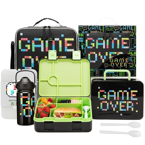 Kids Bento Box Set with Lunch Bag, Water Bottle & Utensils