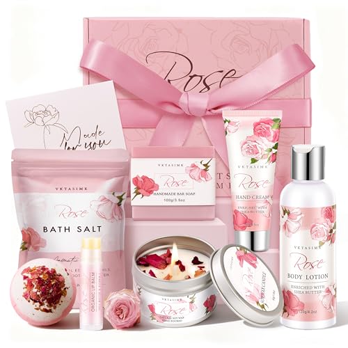 Luxury Rose Spa Gift Set for Women - Relaxing Bath and Body Care Package