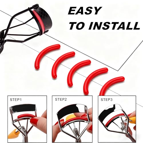 24-Pack Red Silicone Eyelash Curler Refills for Revlon