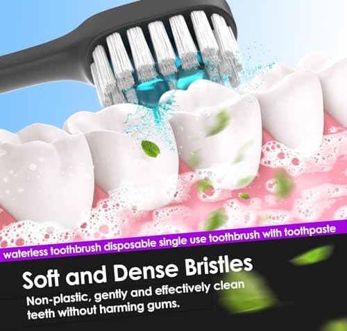 Pinkart 5-in-1 Disposable Travel Toothbrush with Toothpaste, 24 Count