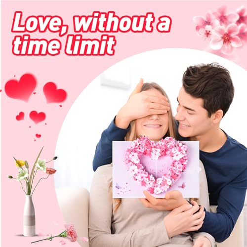 3D Floral Wreath Pop Up Greeting Card for Women - Perfect Gift for Birthdays and Anniversaries