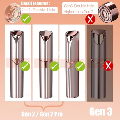 Replacement Heads for Flawless Facial Hair Remover,Gen 2 Replacement Blades for Finishing Touch Flawless Hair Removal, 6 Count 18k Gold Heads with Storage Bag