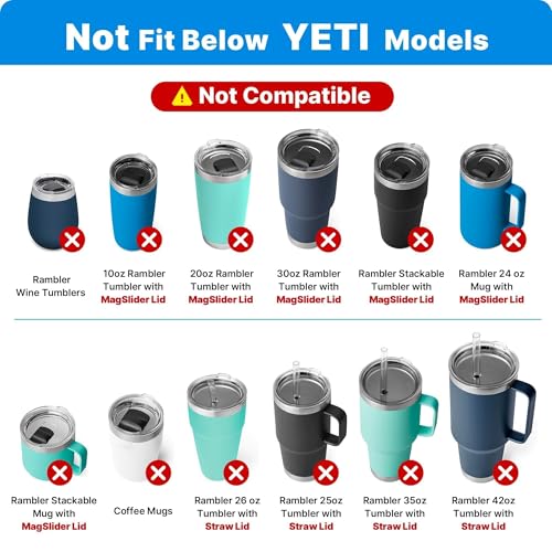 20 oz Spill-Proof Replacement Lid for YETI Rambler Mug - BPA Free Tritan