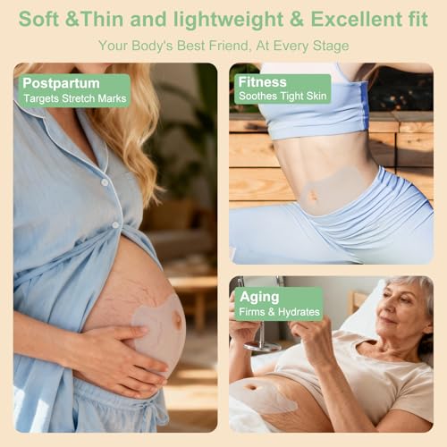VolksRose Reusable Silicone Belly Patch for Lifting - Stomach tape for Postpartum Recovery & Stretch Marks, Moisturizing Anti-Wrinkle Skin Tape for Tummy Shaping, Firming & Invisible Wear Overnight