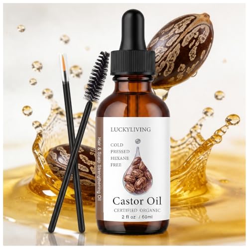Castor Oil for Eyelash & Brow Growth Organic 2oz - Natural Hair Serum