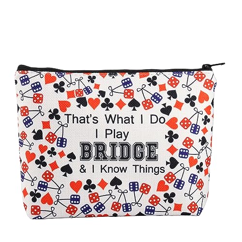 Bridge Player Cosmetic Bag, Waterproof Travel Makeup Pouch for Cards