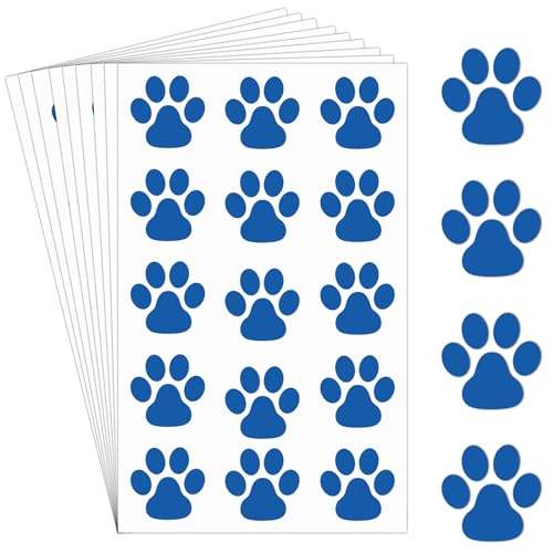 Blue Paw Print Temporary Tattoos - 20 Sheets, 300 Pieces Kids Party Favors