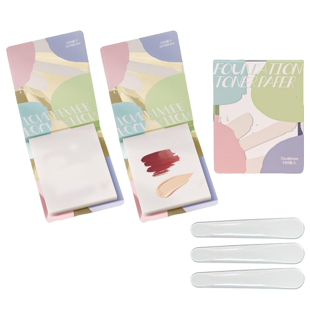 Liquid Paper Makeup Mixing Palette - 3PCS Disposable Wet Palette with Mixing Stick | 100 Sheets for Nail Art & Makeup
