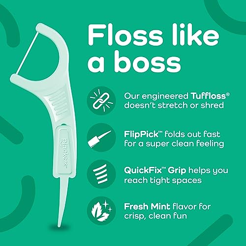 Plackers Micro Mint Dental Floss Picks with Travel Case, 12 Count