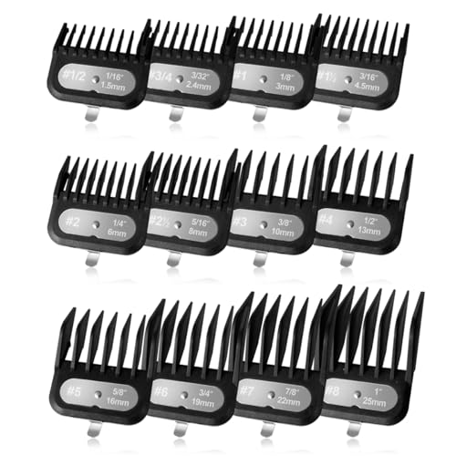 LAVEST 12PCS Clipper Guard Set Compatible with Wahl Clippers - 1/16" to 1"