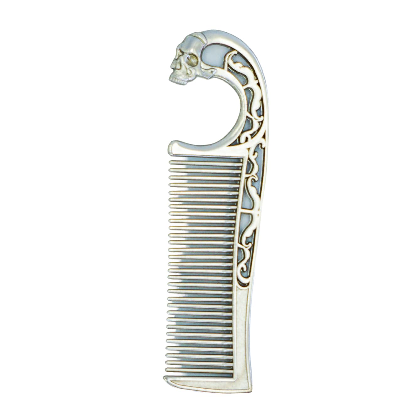 Mustache Comb On Stainless Steel Metal Chain Necklace – Dual-Sided Comb for Men, Fine & Wide Teeth for Precise Moustache Styling – Durable, Compact, Travel-Friendly Grooming Tool for Facial Hair Care