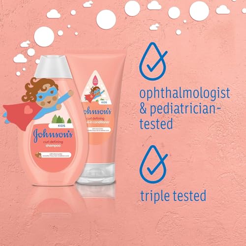 Johnson's Kids Curl-Defining Shampoo & Leave-In Conditioner Bundle - Tear-Free, Shea Butter, 13.6 fl oz + 6.8 fl oz