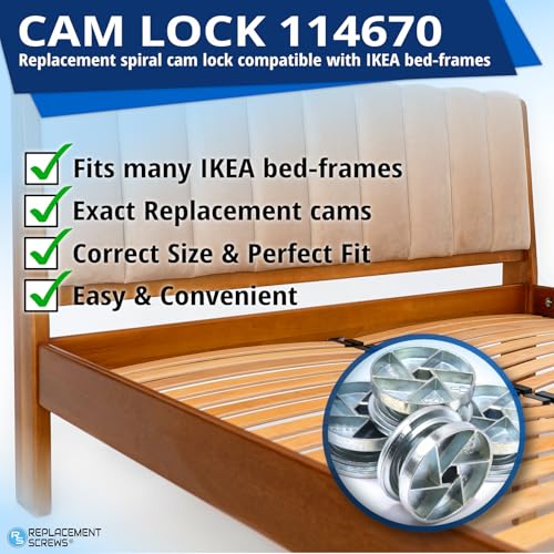 35mm Cam Wheel Locks for IKEA Bed Frames - Pack of 6