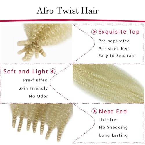Paraglame 613 Blonde Springy Afro Twist Hair 16 Inch – Pack of 8