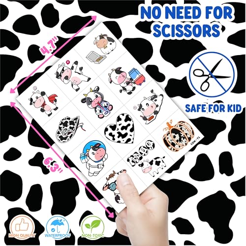 96PCS Cow Temporary Tattoos for Kids - Farm Animal Party Favors
