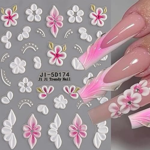 4 Sheets Floral Nail Stickers for DIY Manicure - Spring & Summer Designs