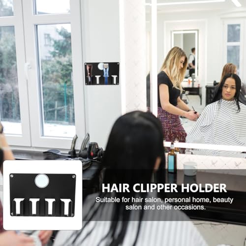 POPETPOP 4-Grid Wall-Mounted Hair Clipper Holder & Barber Organizer