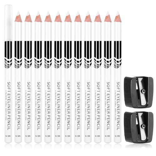 12Pcs Barber Pencils Set with 2 Sharpener for Hairline, Beard & Eyebrow Styling