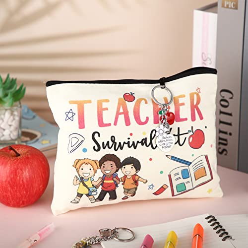 Teacher Appreciation Gift Set - 12 Pcs Makeup Bags & Keychains