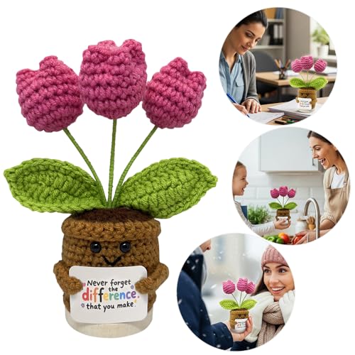 Handcrafted Purple Crochet Tulips - Thoughtful Gift for Women