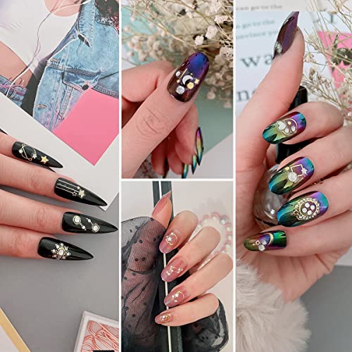 20 Sheets Gold & Diamond 3D Nail Art Stickers, Luxury Self-Adhesive Decals for Nails