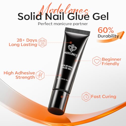 Modelones Gel Nail Kit with 240 Almond Apex Tips & UV Lamp