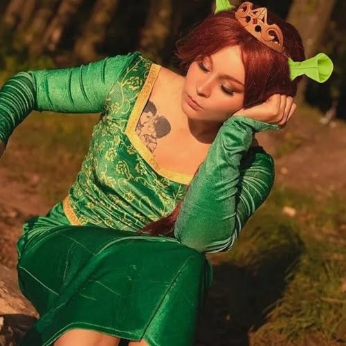 Green Ogre Ears Headband 4 Pcs Monster Hair Clips for Halloween Cosplay Costume