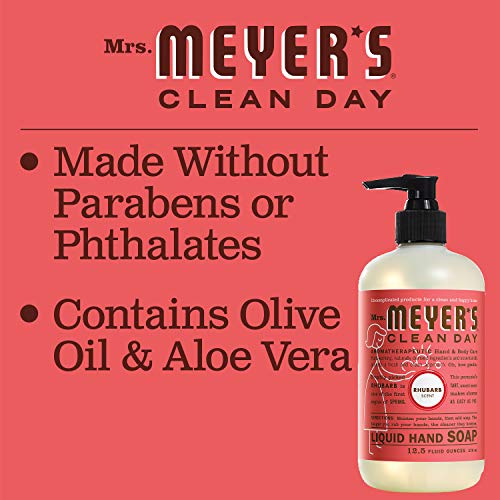Mrs. Meyer's Clean Day Liquid Hand Soap, Rhubarb Scent, 12.5 fl. oz (Pack of 3)