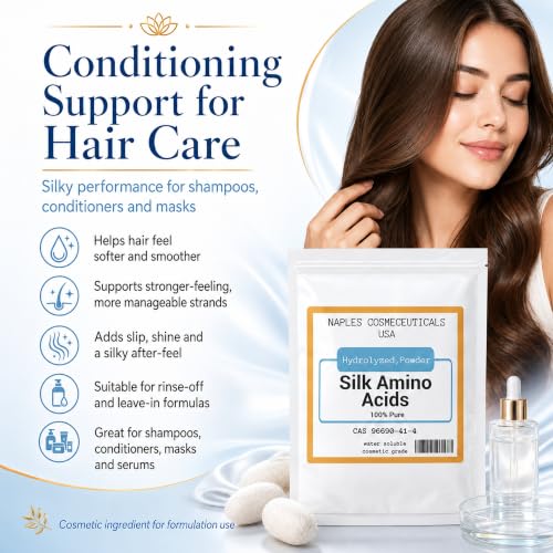 Hydrolyzed Silk Amino Acid Powder - 2 oz for Hair, Skin & Nails