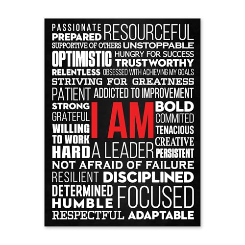 HoneyKICK I AM Affirmations Wall Art - Motivational Cardstock Decor