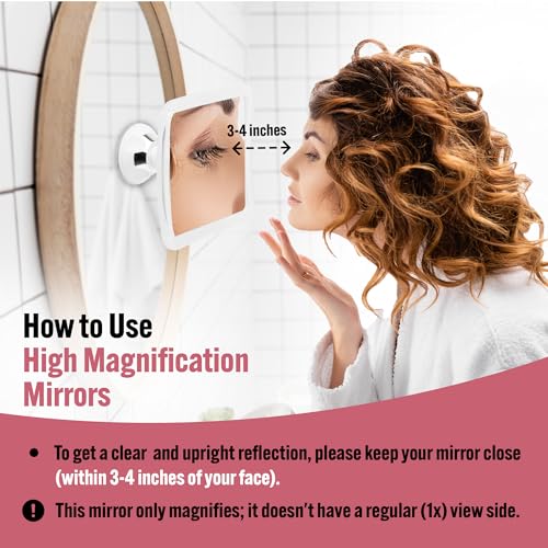 MIRRORVANA 10X Magnifying Makeup Mirror with Suction Cup - Portable Vanity for Travel & Skin Care