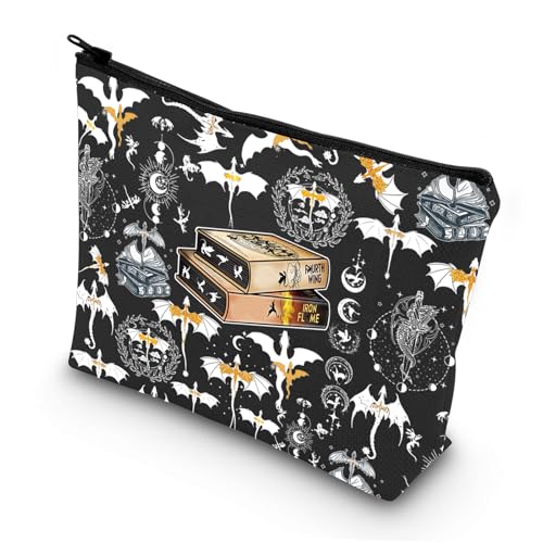 LEVLO Wing Dragon Makeup Bag - Bookish Canvas Zipper Pouch Gift