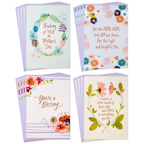 Hallmark Mother's Day Card Assortment - 16 Floral Designs with Envelopes