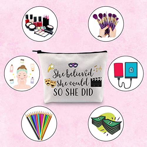 She Believed Theatre Makeup Bag - Inspirational Gift & Organizer