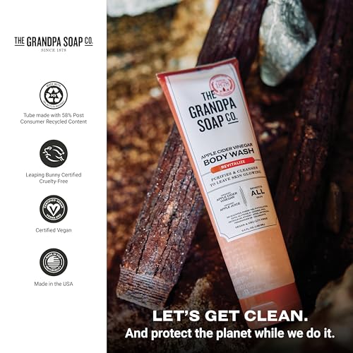 The Grandpa Soap Company Apple Cider Vinegar Body Wash - 2 Pack, Vegan & Natural Skin Revitalizer