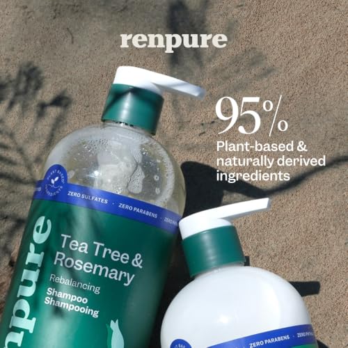 Renpure Tea Tree & Rosemary Shampoo & Conditioner Set 2x24oz - Rebalance & Hydrate