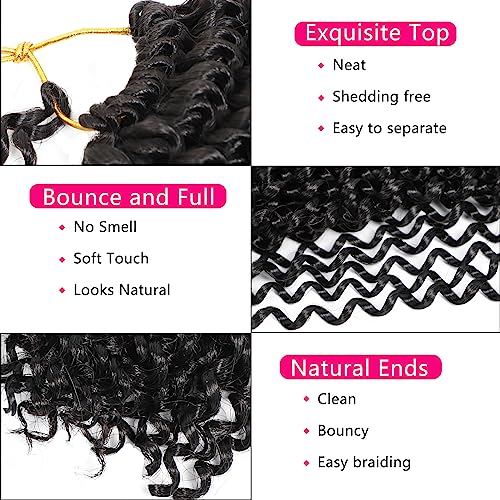 10 Inch Passion Twist Crochet Hair 5 Packs 1B# Black Water Wave Synthetic Braiding
