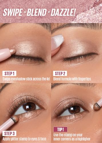 Kaja Eyeshadow Stick - Wink Dazzle 03 Peach Sprinkle, Shimmer