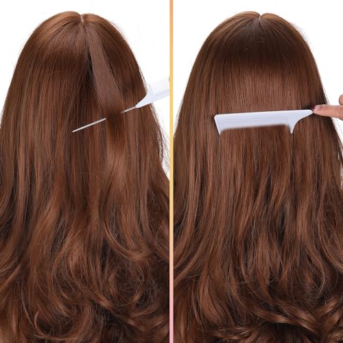 Leinuosen 3-Pack Heat-Resistant Teasing Combs with Stainless Steel Pintail