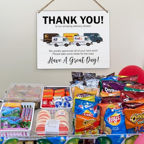 Thank You Delivery Driver Sign - 8x10 Inch Wooden Wall Hanging