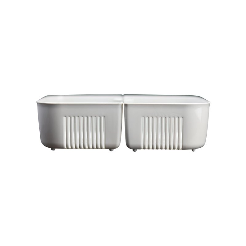Terporium Dual Compartment Cleaning Bin | Compact, Durable, and Highly Functional with Dual Removable Baskets | The Ultimate No-Spill Cleaning Solution