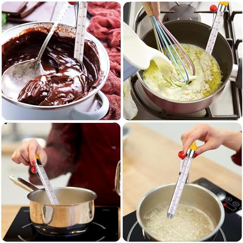 LABO Candy Thermometer - Glass & Stainless Steel, Instant Read for Deep Frying & Cooking