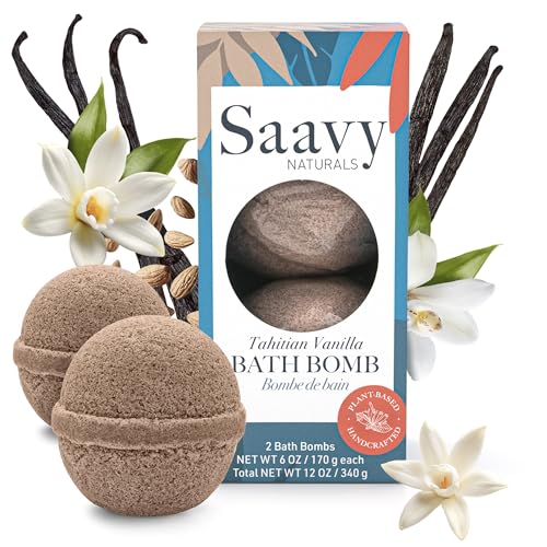 Saavy Naturals Organic Bath Bombs - Tahitian Vanilla Foaming Fizz Set