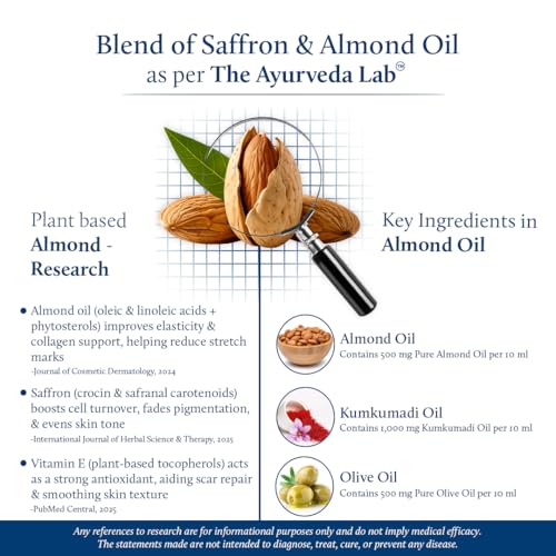 Blue Nectar Saffron & Almond Body Oil 3.38 Fl Oz - Moisturizer for Crepey Skin