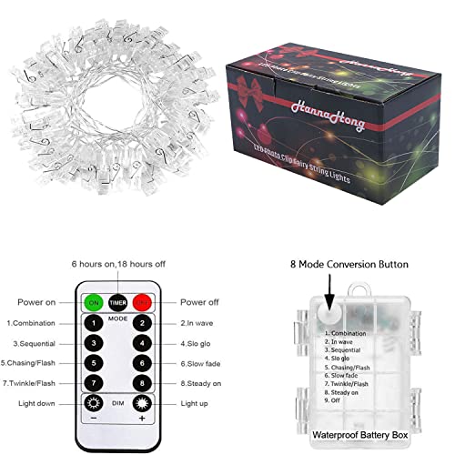 20 LED Photo Clip Fairy String Lights - Waterproof & Remote