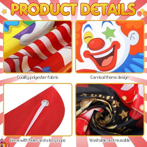 Peryiter 3-Piece Circus Tent Door Banner Set - Carnival Party Decor