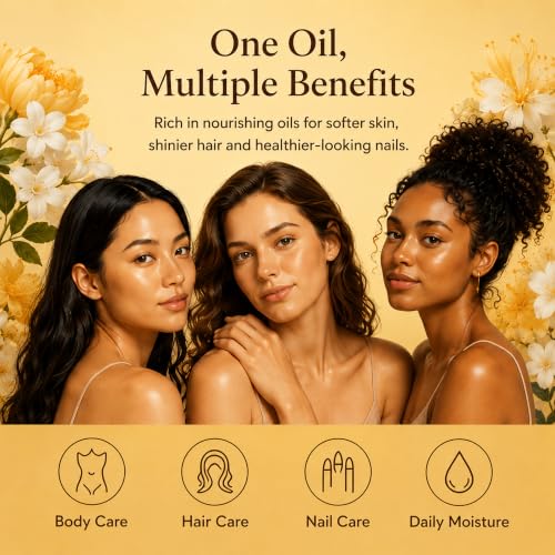 Beaute de Provence Honey Suckle Jasmine Multi-Use Face, Body & Hair Oil - Hydrates and Nourishes with Apricot & Coconut Oil - 4 Fl Oz