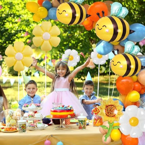 Bee & Flower Foil Balloon Set for Baby Showers & Gender Reveals